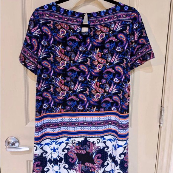 Adrianna Papell Black & Purple Paisley Shift Dress - Picture 12 of 12